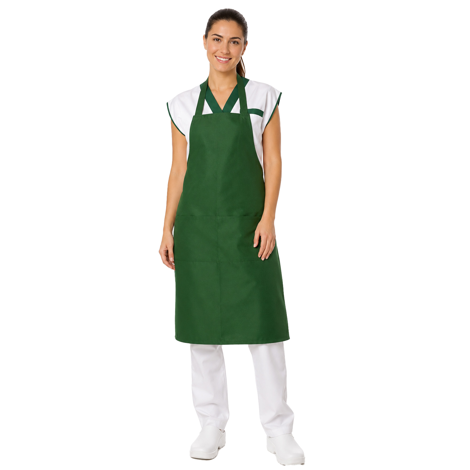 Kit da lavoro donna con camice e grembiule caseifici laboratori mozzarella latteria supermercati Personalizzabile